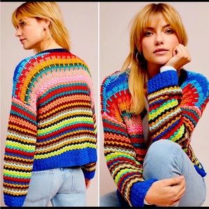 Anthropologie Moth Rainbow Cardigan